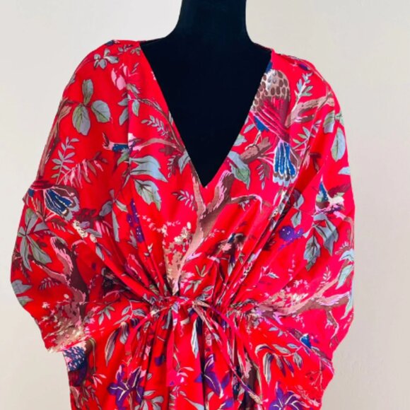 BRAND NEW Block printed kaftan maxi dress Dressing Indian cotton Summer Dress - Picture 7 of 7